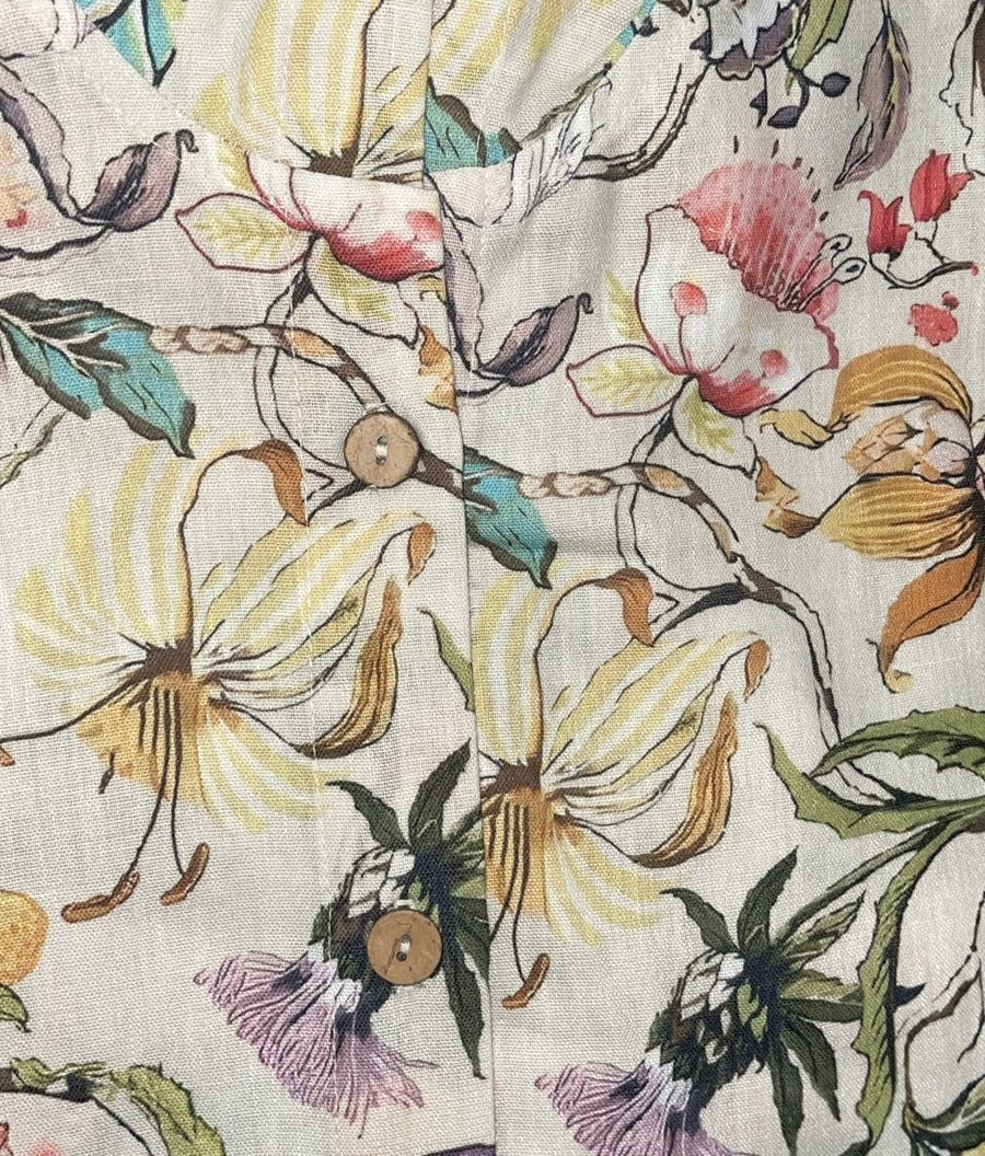 Pure Linen Printed Blouse