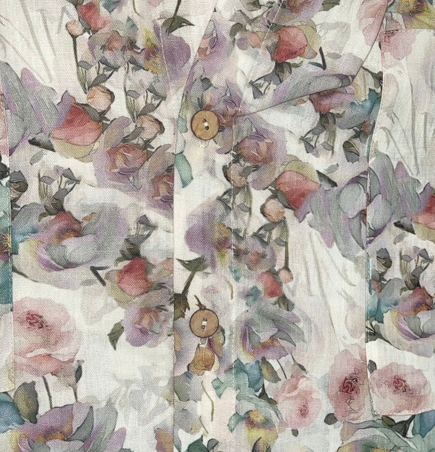 Pure Linen Printed Blouse