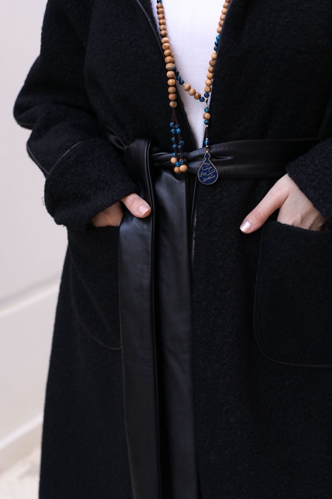 Boucle wool coat (with Hood)