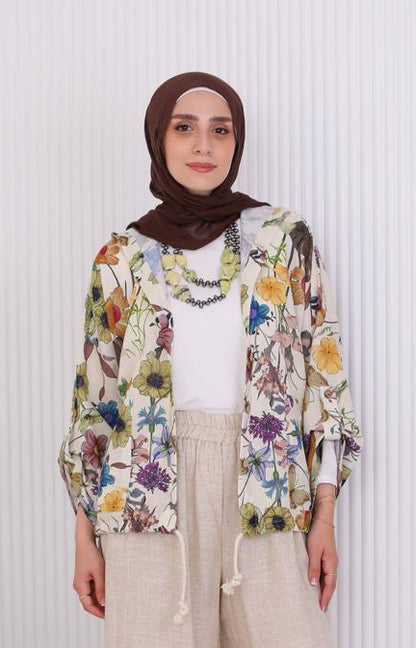 Pure Linen Printed Blouse