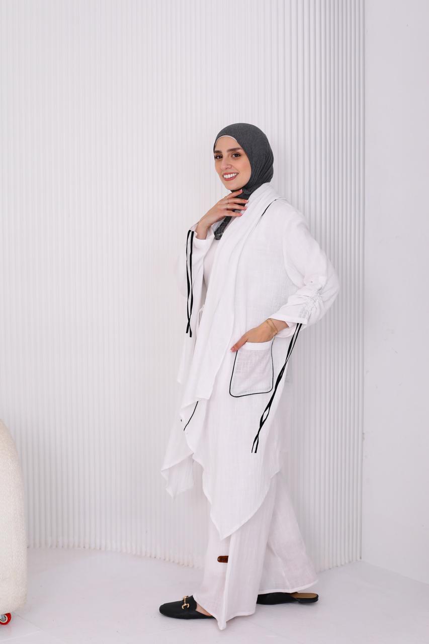 Linen Suit Set in White