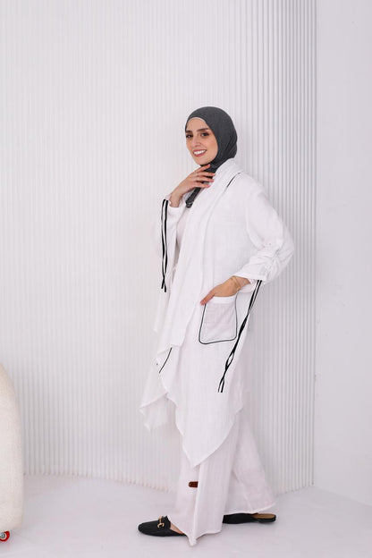 Linen Suit Set in White