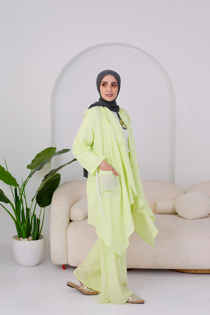 Linen Suit Set in Kiwi green