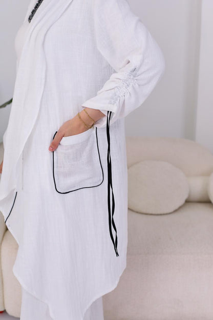 Linen Suit Set in White