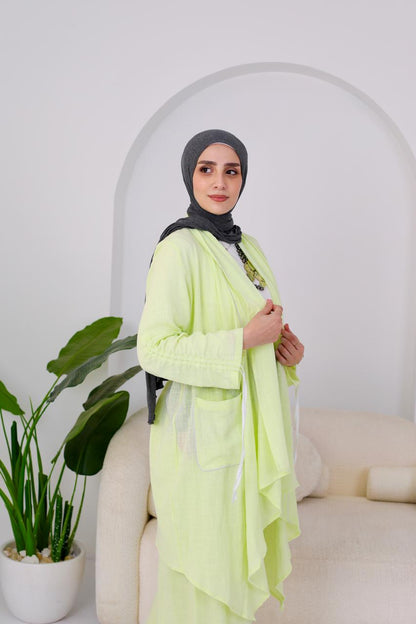 Linen Suit Set in Kiwi green