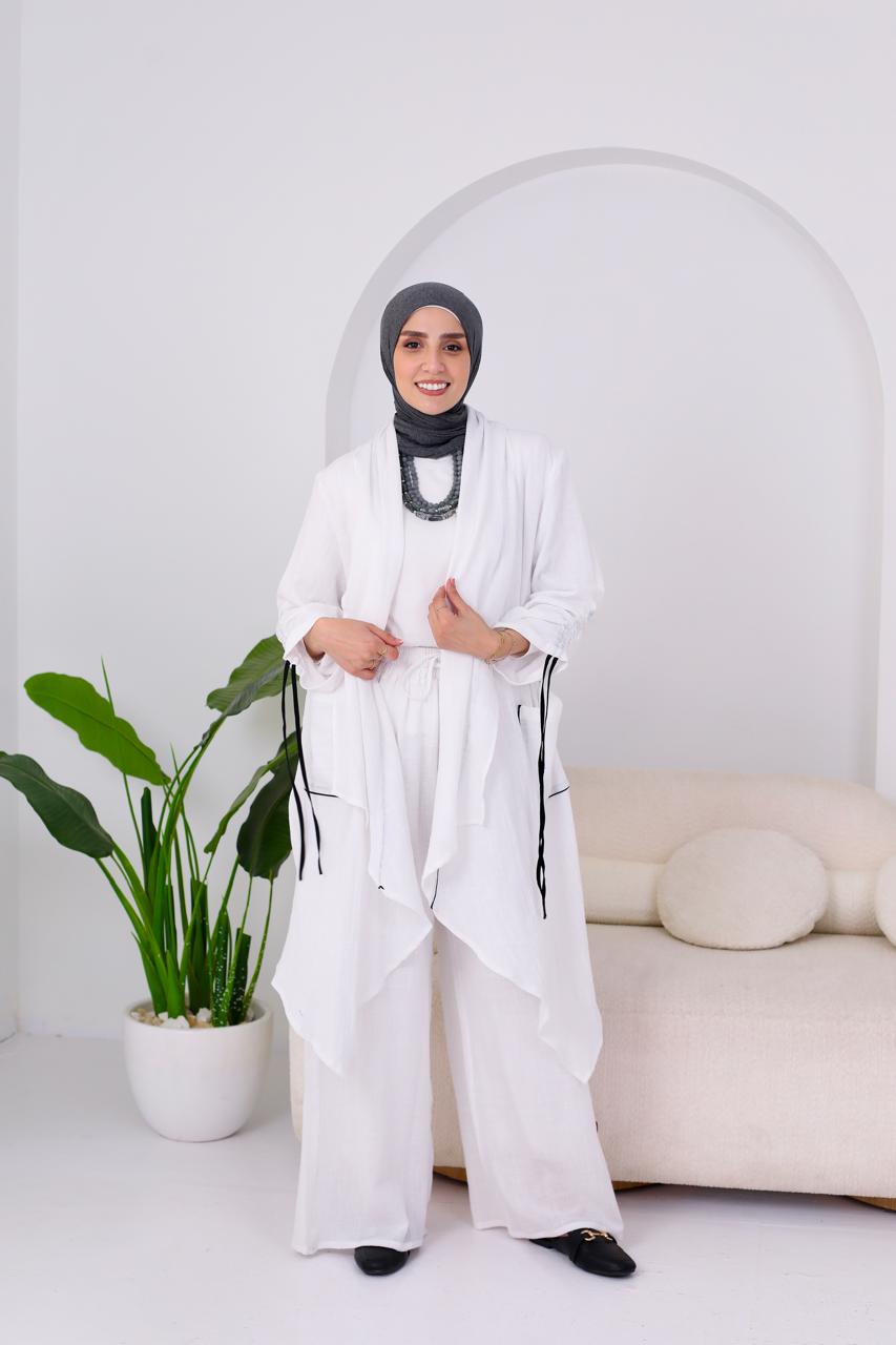 Linen Suit Set in White