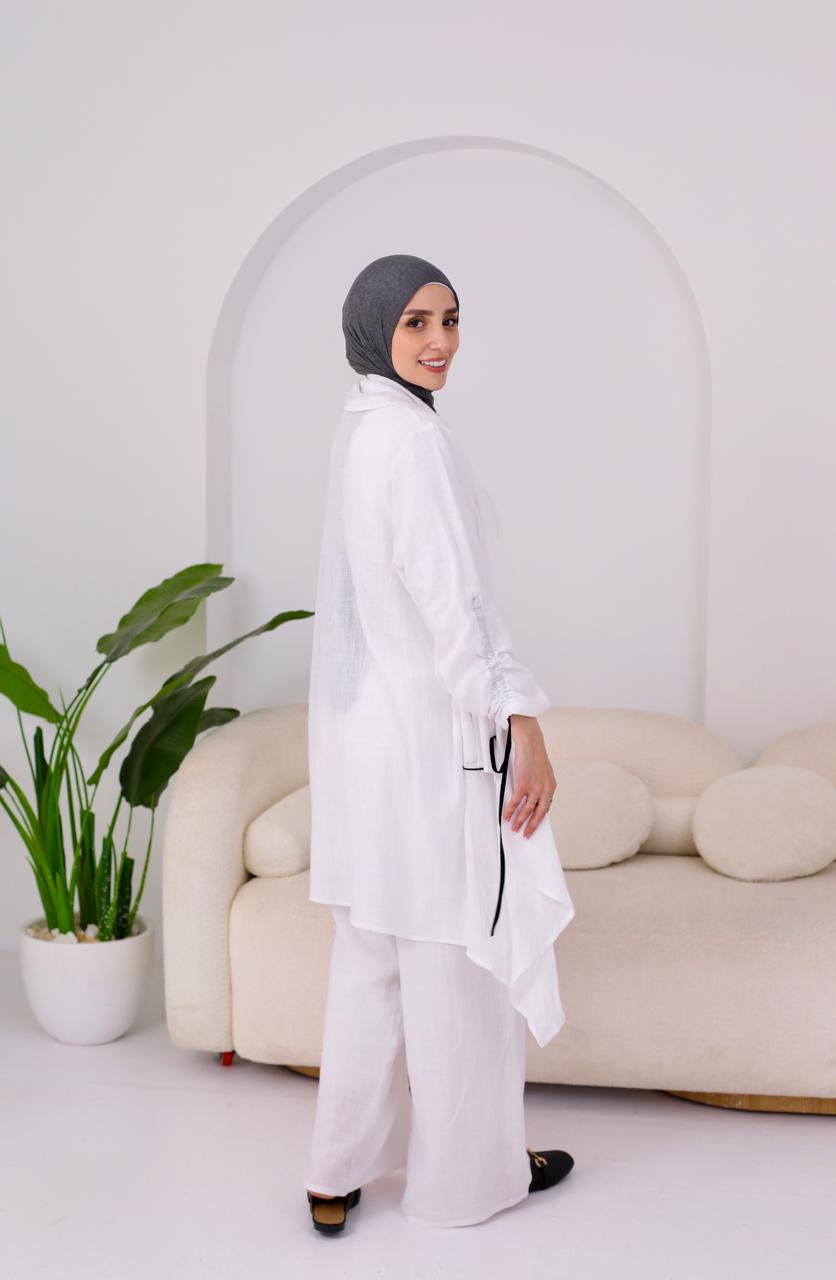 Linen Suit Set in White