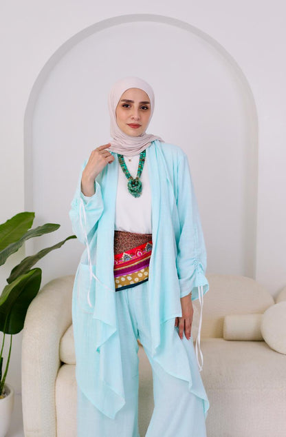 Linen Suit Set in Sky Blue