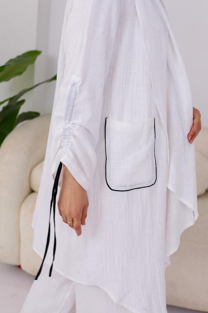 Linen Suit Set in White