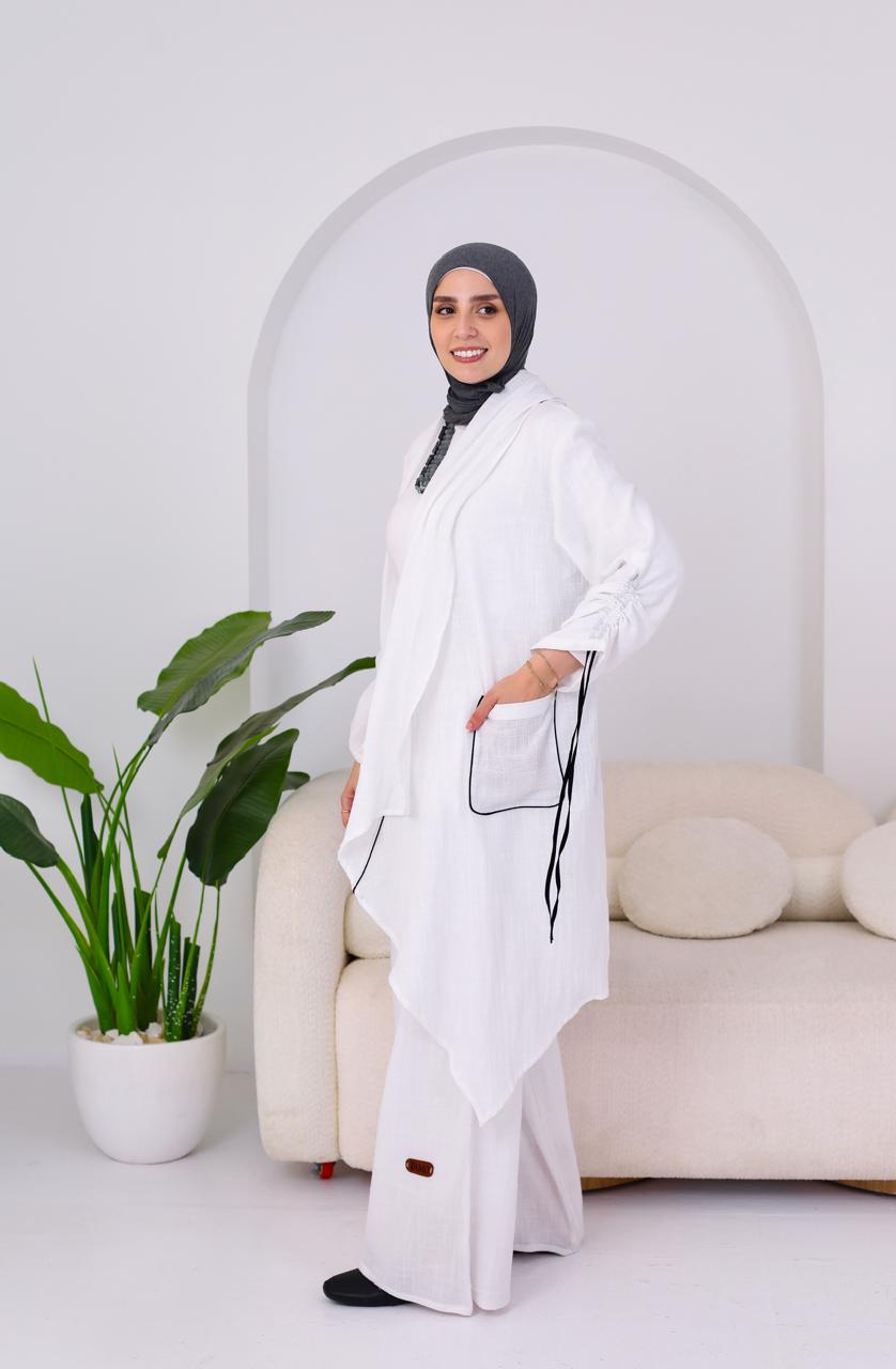 Linen Suit Set in White