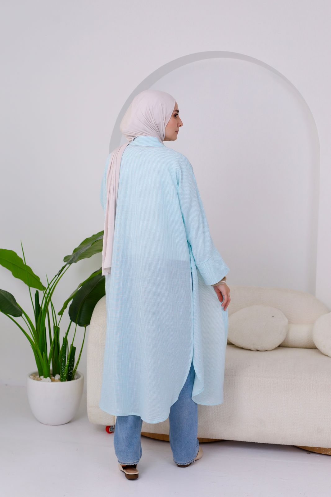 Striped Cotton Long Shirt