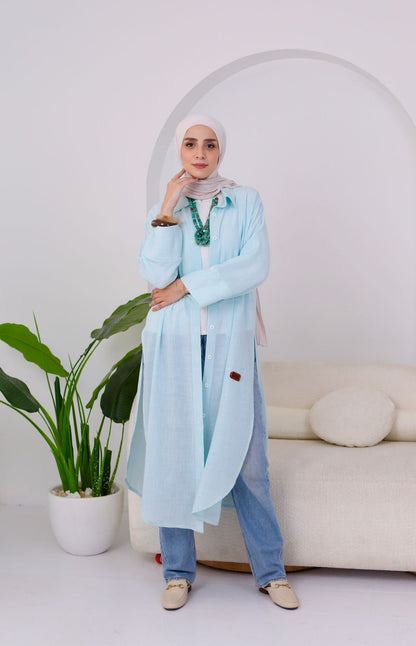 Striped Cotton Long Shirt