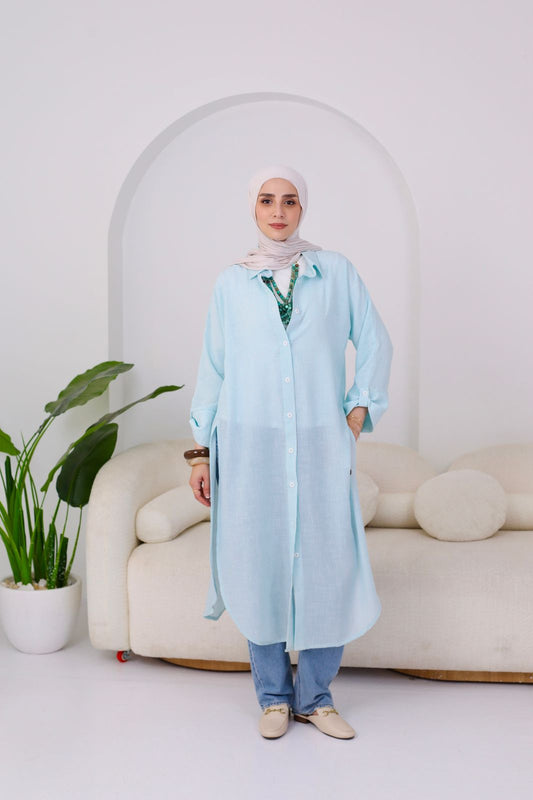 Striped Cotton Long Shirt