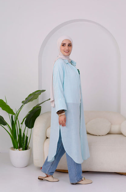 Striped Cotton Long Shirt